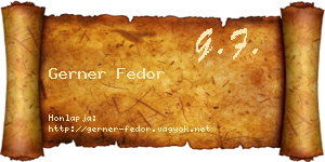 Gerner Fedor névjegykártya